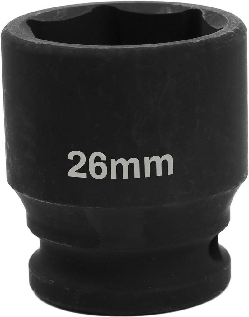 SUNKOO 1/2 Inch Drive 26mm Deep Impact Socket, CR-MO 6 Point Heavy Duty Metric Axle Nut Socket for Easy Removal of Axle and Wheel Hub Nuts - Image 1